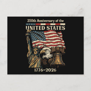Carte Postale 250e anniversaire des États-Unis 250 ans 4 juillet