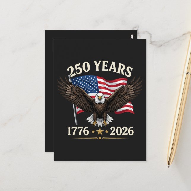 Carte Postale 250e anniversaire USA (Devant/Arrière en situation)