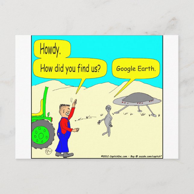 Carte Postale 280 Google Earth Cartoon en couleur (Devant)