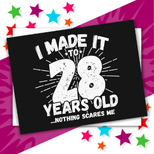 Carte Postale 28 ans sarcasm drôle 28e anniversaire