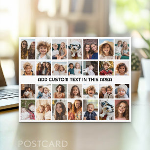 Carte Postale 28 Grille de collage photo - 1 zone de texte