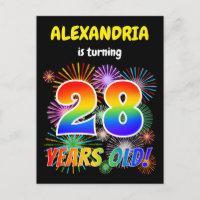 28e anniversaire - Fun Fireworks, Rainbow Look "28