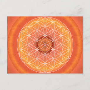 Carte Postale 2 Chakra Flower of Life orange