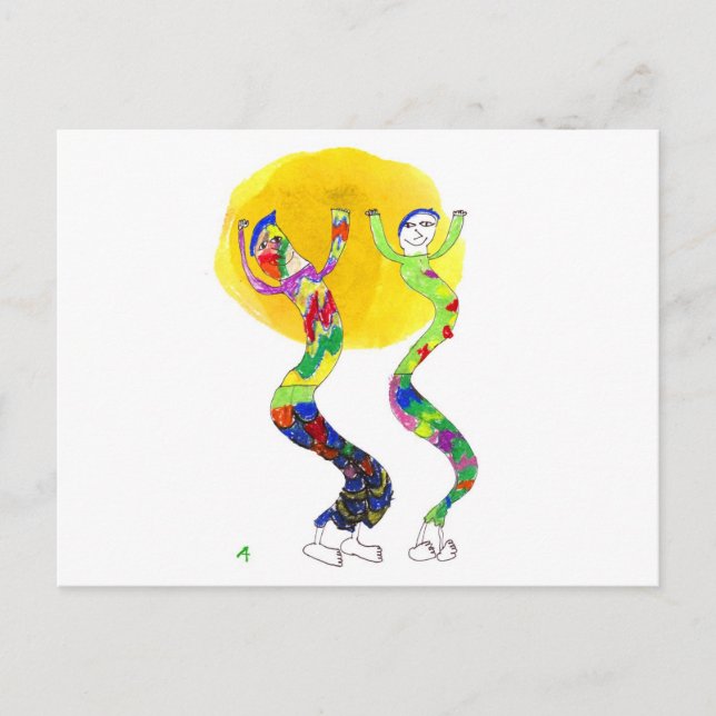 Carte Postale 2 danseurs dansant au soleil (Devant)