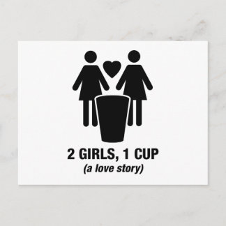 Carte Postale 2 filles une tasse - 2girls1tasse - drôle tee