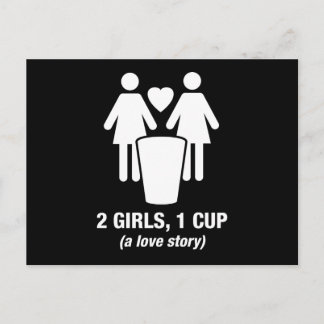 Carte Postale 2 filles une tasse - 2girls1tasse - drôle tee