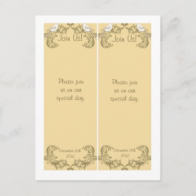 Carte Postale 2 Inséparables Signets Mariages Brown/Tan (Devant)