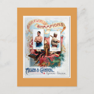 Carte Postale 2 légendes sportives vintages américaines boxing-b