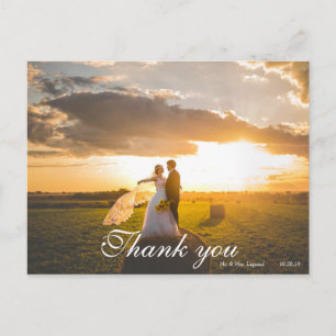 Carte Postale 2 Mariage de Merci Lettré de script photo