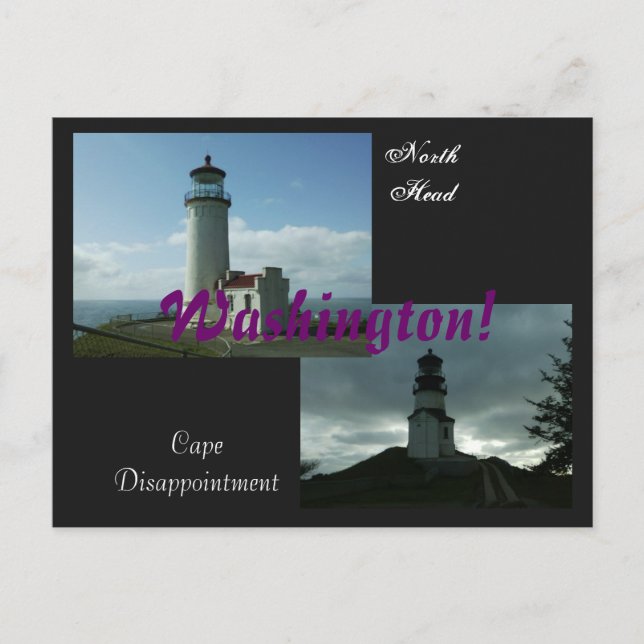 Carte Postale 2 phares Washington ! (Devant)