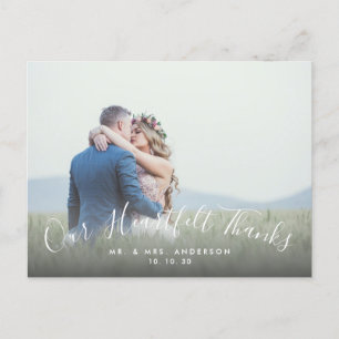 Carte Postale 2 Script photo Merci Mariage Merci