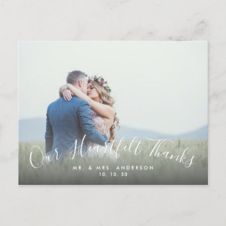 Carte Postale 2 Script photo Merci Mariage Merci