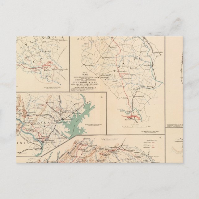 Carte Postale 2d Corps AN Va, camps, piquets, routes (Devant)