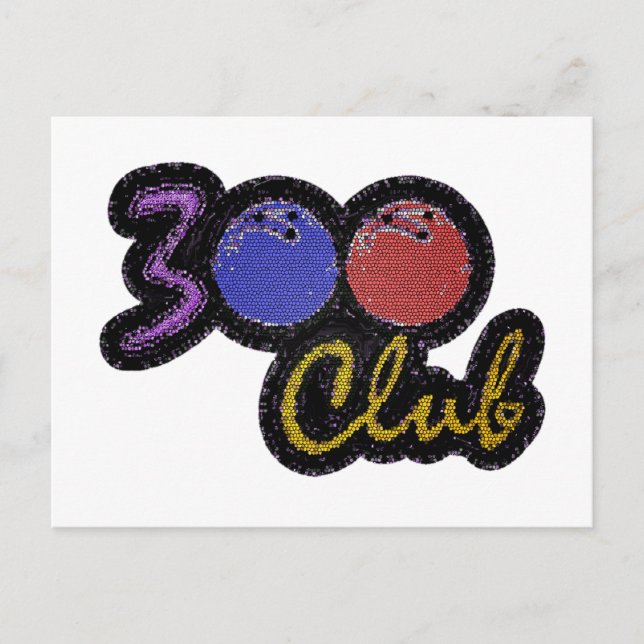 CARTE POSTALE 300 CLUB JEU PARFAIT EN BOWLING (Devant)