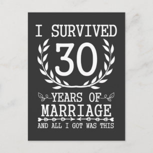 Carte Postale 30 Ans Mari Épouse 30e Anniversaire de Mariage