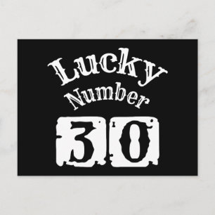 Carte Postale 30 - Numéro Chanceux 30 Chance