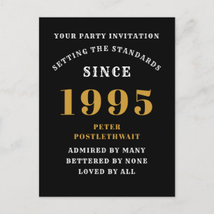 Carte Postale 30e Anniversaire 1995 Noir Or