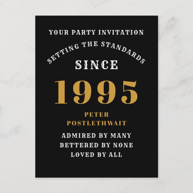 Carte Postale 30e Anniversaire 1995 Noir Or (Devant)