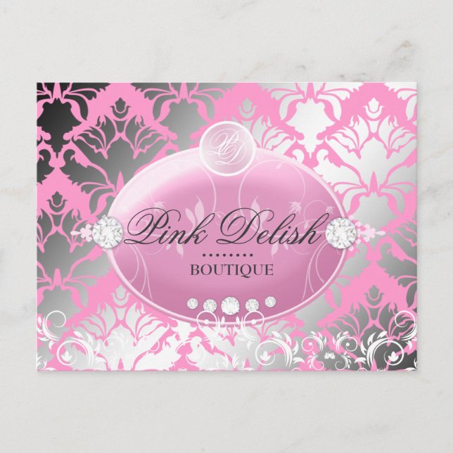 Carte Postale 311 Chimmer à damas à déperdition rose | Rose (Devant)