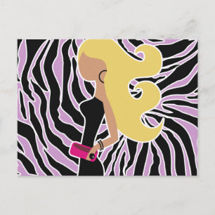 Carte Postale 311-Fashionista Purple Zebra   Blond