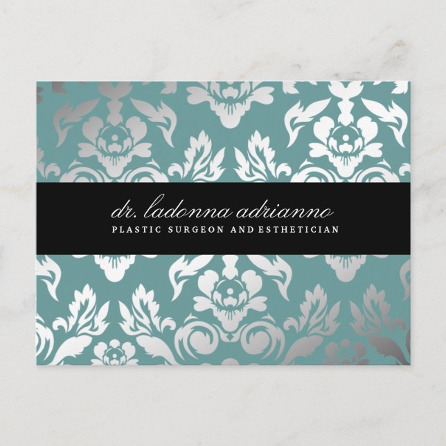 Carte Postale 311 Ladonna Damask Turquoise Blue (Devant)