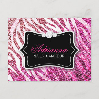 Carte Postale 311 Parties scintillant Zebra Rose