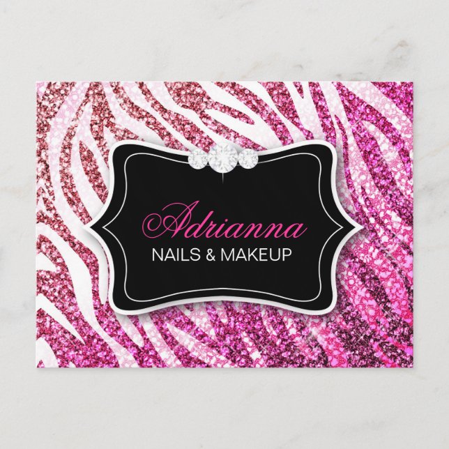 Carte Postale 311 Parties scintillant Zebra Rose (Devant)