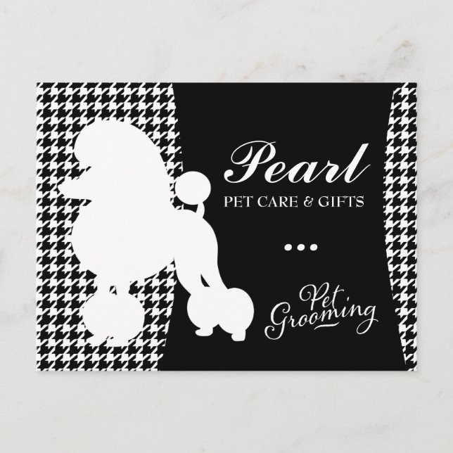 Carte Postale 311 Pearl the Poodle Pet Grooming Houndstooth (Devant)