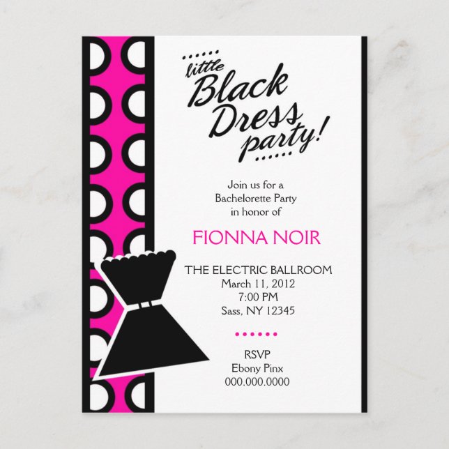 CARTE POSTALE 311 PETITE INVITATION DE ROBE NOIRE (Devant)
