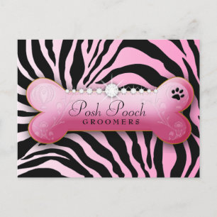 Carte Postale 311 Posh Pooch rose Zebra