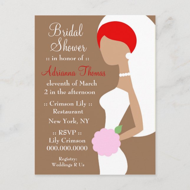 CARTE POSTALE 311-REDHEAD BRIDE SHOWER INVITATION (Devant)