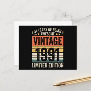 Carte Postale 31 Ans d'être Génial Vintage 1991