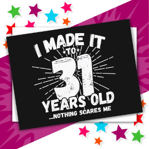 Carte Postale 31 Ans Sarcasme Mème Drôle 31e Anniversaire