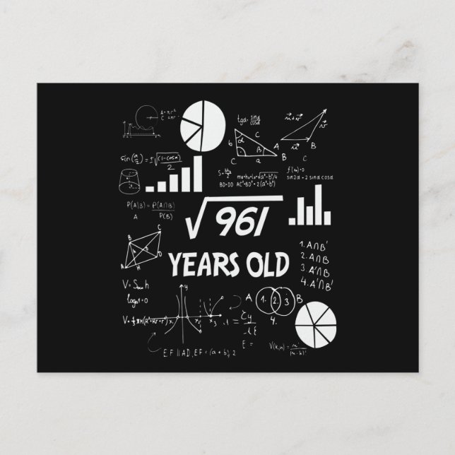 Carte Postale 31e anniversaire Racine carrée Math 31 ans Anniver (Devant)
