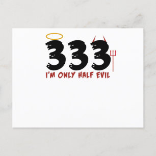 Carte Postale 333 Je ne suis qu'à moitié méchant halloween