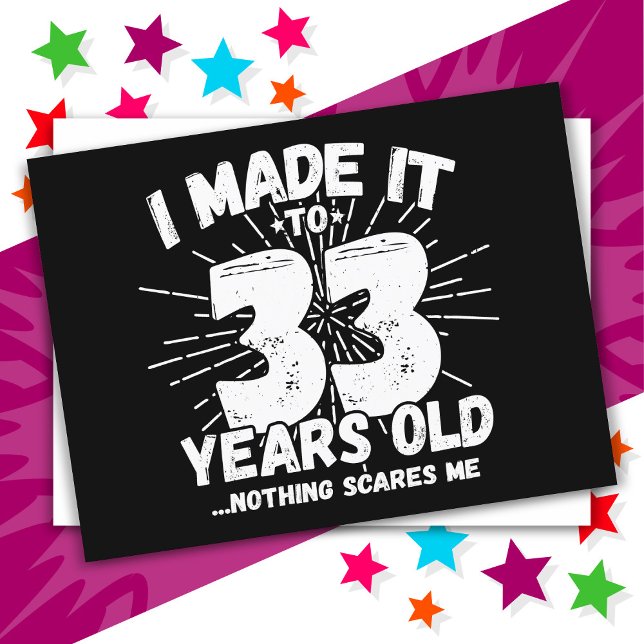 Carte Postale 33 ans sarcasme mème drôle 33e anniversaire (Créateur téléchargé)