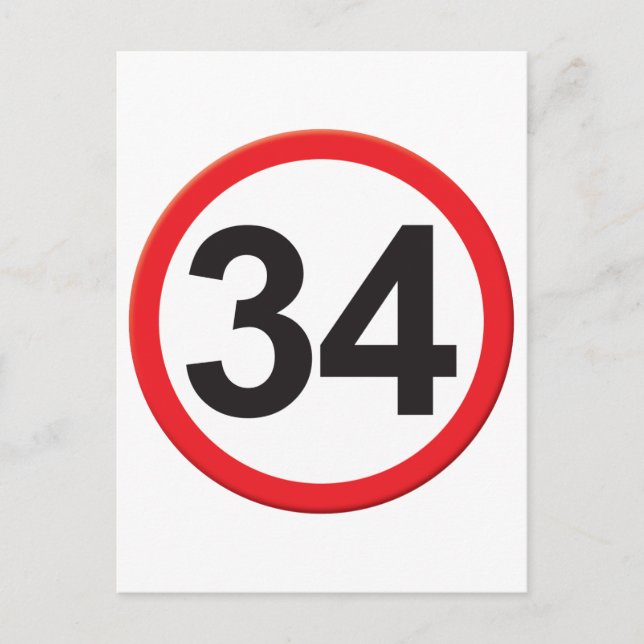 Carte Postale 34 ans (Devant)