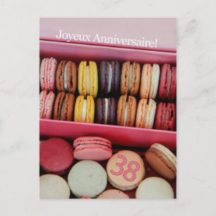 Carte Postale 38e Anniversaire Français de Macaron-Joyeux !