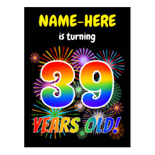 Cartes postales De Anniversaire  39  Ans  originales Zazzle fr