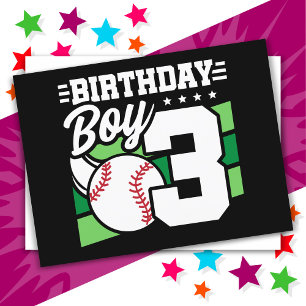 Carte Postale 3 Ans de la fête de baseball Thème 3ème anniversai