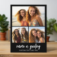 3 Collage de photos avec texte de script - noir bl