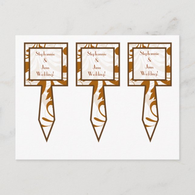 Carte Postale 3 Coupe Cake Pics Damask Automne (Devant)