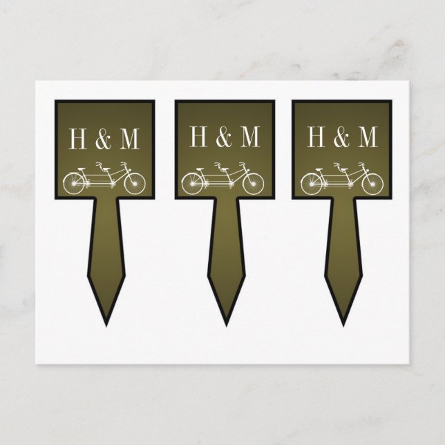 Carte Postale 3 Coupe Cake Pics Whimsical Brown Double Vélo (Devant)