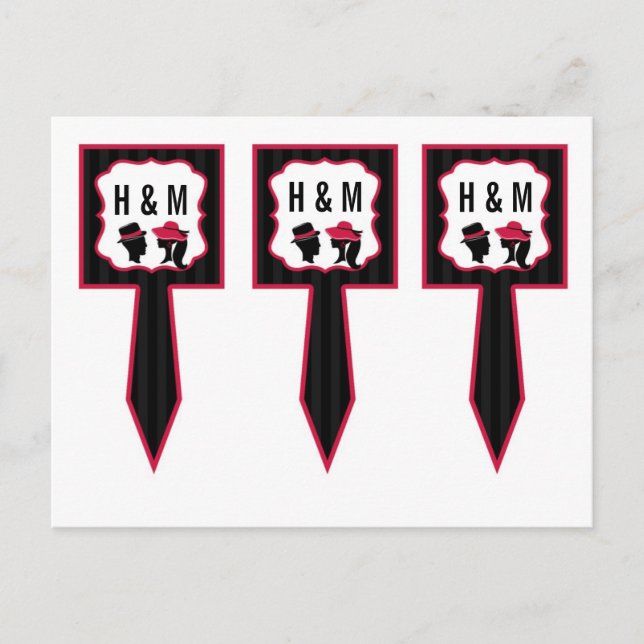 Carte Postale 3 Coupe Cake Pics Whimsical Formal Casquettes Élég (Devant)