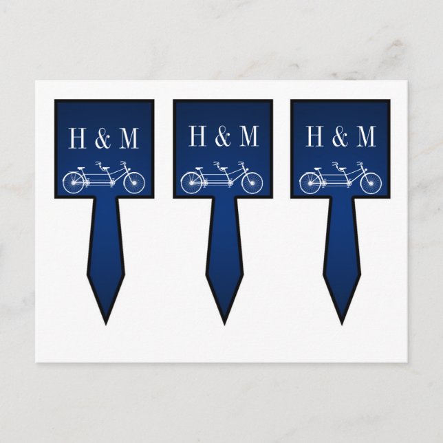 Carte Postale 3 Coupe Cake Pics Whimsical Navy Blue Double Vélo (Devant)