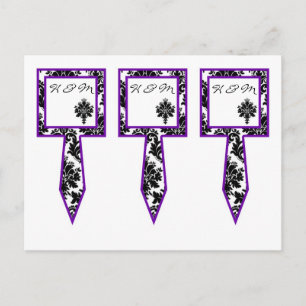 Carte Postale 3 Coupe Cake Pictures Black Purple Damask Lace Pri
