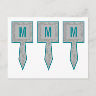 Carte Postale 3 Coupe Cake Pictures Gris Moderne Dentelle Damas