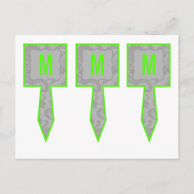 Carte Postale 3 Coupe Cake Pictures Gris Moderne Dentelle Damas  (Devant)