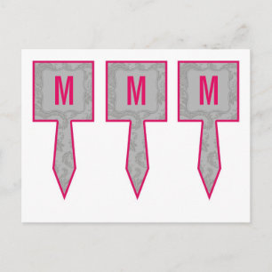 Carte Postale 3 Coupe Cake Pictures Gris Moderne Dentelle Damas