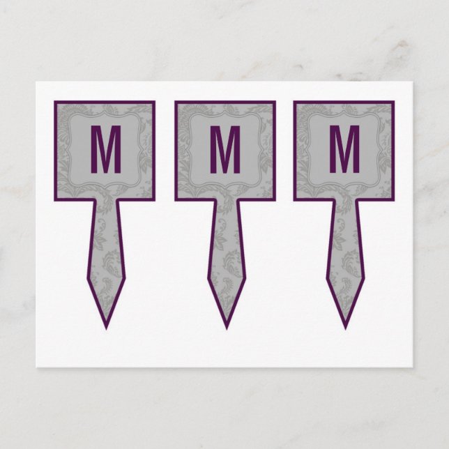 Carte Postale 3 Coupe Cake Pictures Gris Moderne Dentelle Damas  (Devant)